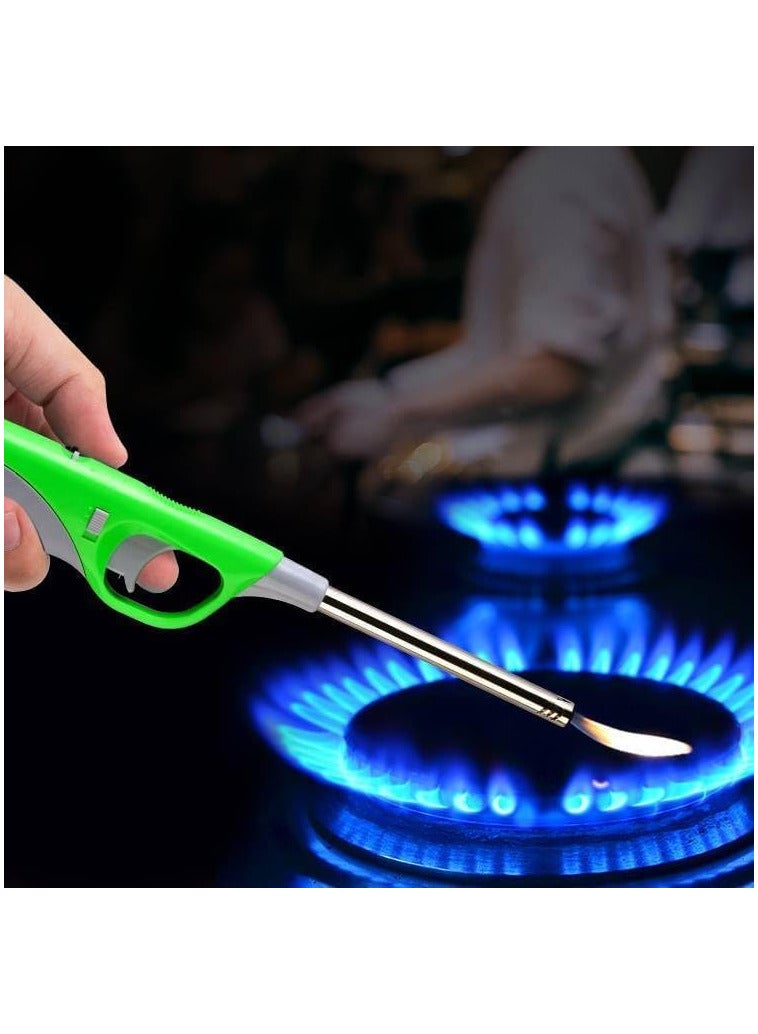 ECVV ولاعة متعددة الاستخدامات، فولاذ مقاوم للصدأ، أخضر، قابلة لإعادة التعبئة بالبيوتان، لهب مقاوم للرياح، مطبخ، فحم بخور، متنوعة - Image 4