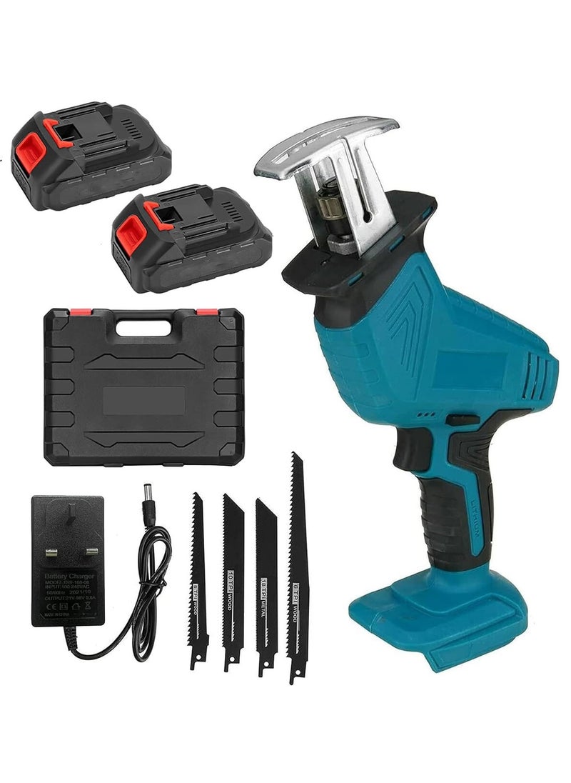 Reciprocating Saw, 21V Power Tools Cordless Reciprocating Saw Combo Kit with 2pcs Batteries and One Charger, 4 Saw Blades for Wood/Metal/PVC Pipe Cutting - pzsku/Z872B3AE2BA66E7212844Z/45/_/1717502319/63388f09-dc15-4297-bff8-e192e8f6411c