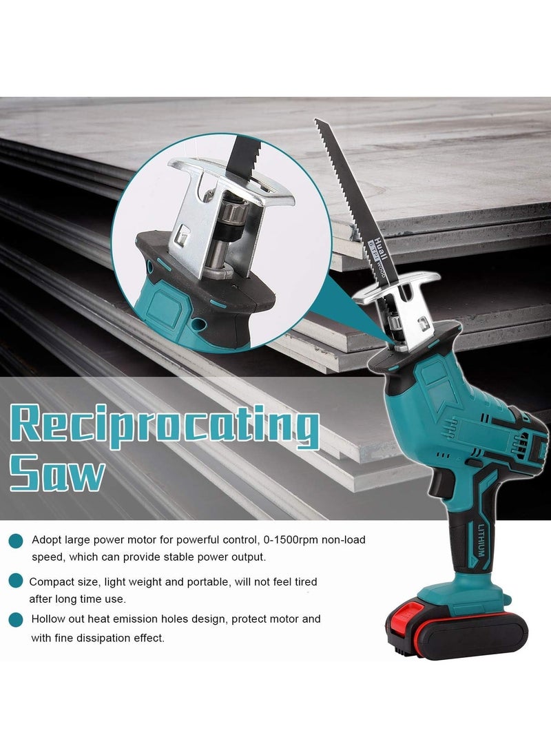 Reciprocating Saw, 21V Power Tools Cordless Reciprocating Saw Combo Kit with 2pcs Batteries and One Charger, 4 Saw Blades for Wood/Metal/PVC Pipe Cutting - pzsku/Z872B3AE2BA66E7212844Z/45/_/1717502350/d67912fb-9b90-4bda-b44e-6779235ea8eb