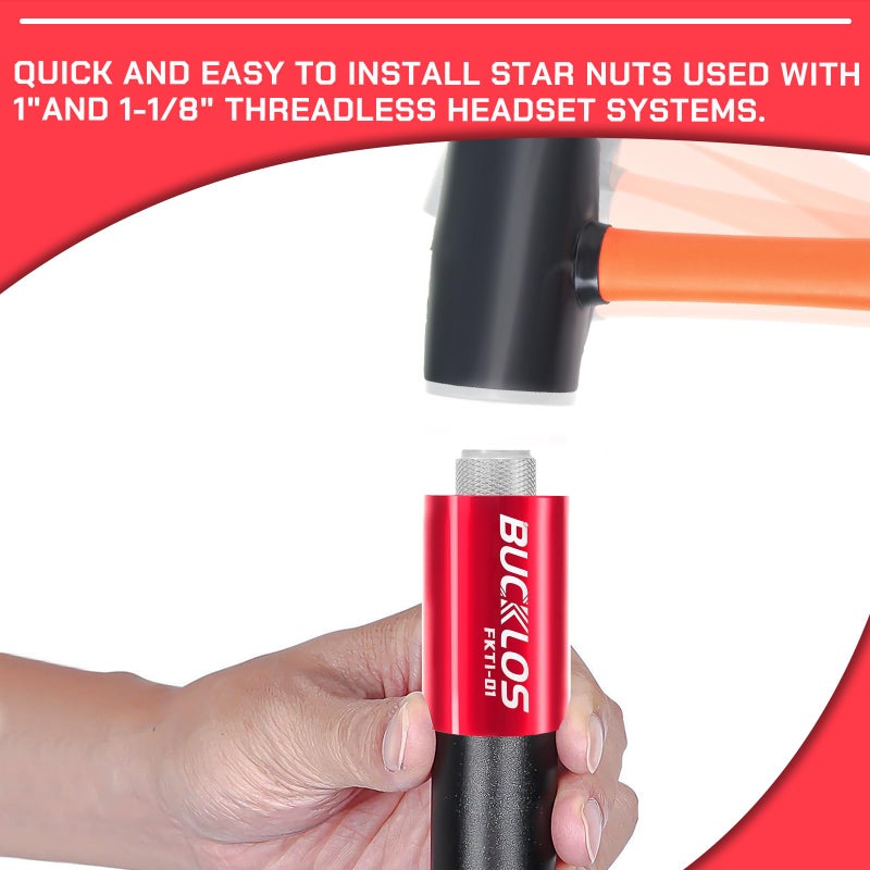 BUCKLOS Bike Bicycle Fork Star Nut Setting Install Tool for 1-1/8" Fork Tubes, with Replaceable Screws and Free Star Special Nuts Headset System Installer for Mountain Bicycle Road Bicycle MTB - Image 4