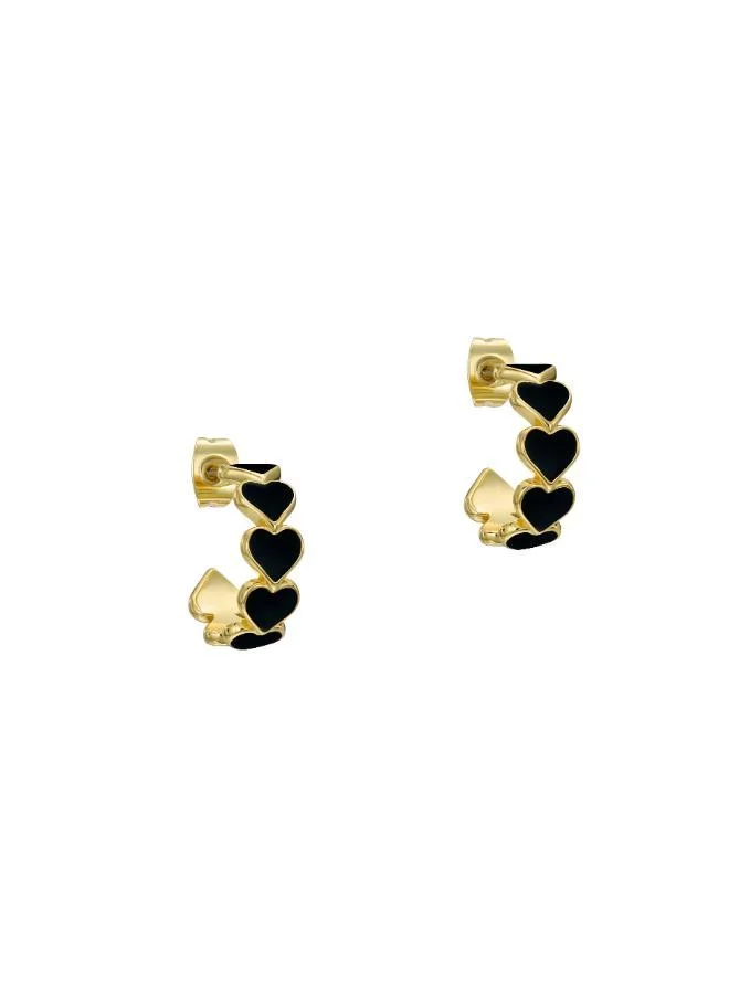 تيد بيكر Hannah Enamel Heart Hoop Earrings