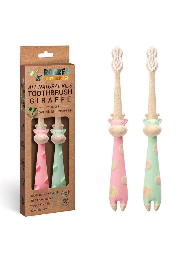 آنبي فرشاة أسنان Roarex النباتية الصديقة للبيئة والطبيعية للأطفال المصنوعة من النباتات - Sweet Baby Giraffe | قابلة للتحلل البيولوجي والتحويل إلى سماد بنسبة 100% | منتج 1% من أجل الكوكب - Image 1