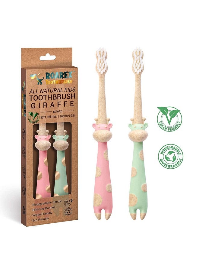 آنبي فرشاة أسنان Roarex النباتية الصديقة للبيئة والطبيعية للأطفال المصنوعة من النباتات - Sweet Baby Giraffe | قابلة للتحلل البيولوجي والتحويل إلى سماد بنسبة 100% | منتج 1% من أجل الكوكب - Image 5