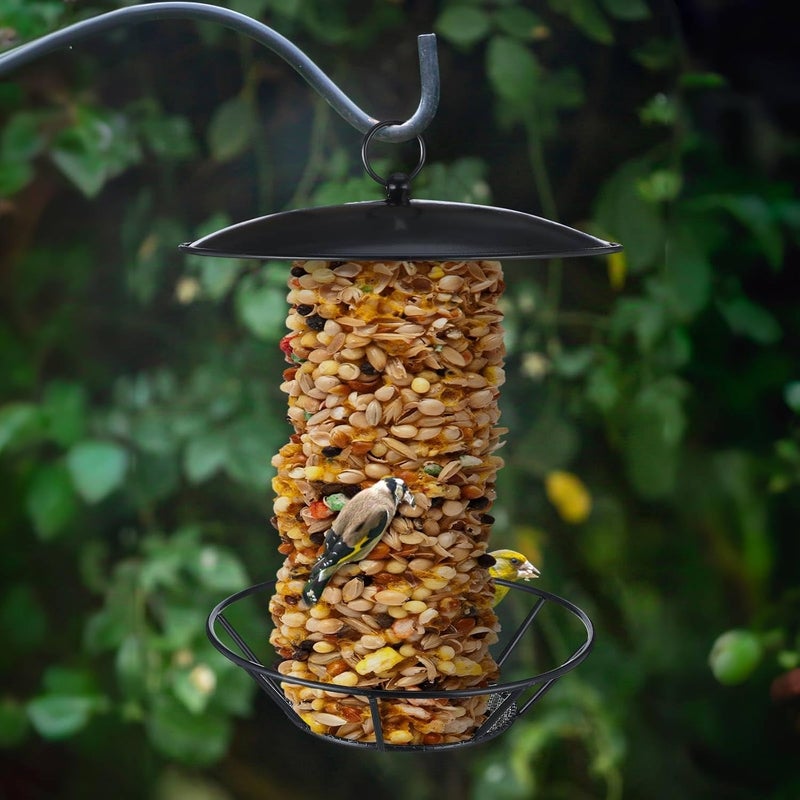 Ziliny 1 Pack Cylinder Bird Feeder Outdoor S-6-2 Seed Cake Feeder Metal Suet Cake Holder Backyard Wild Birdfeeding Bird Feeders for Outdoors Garden - Image 4