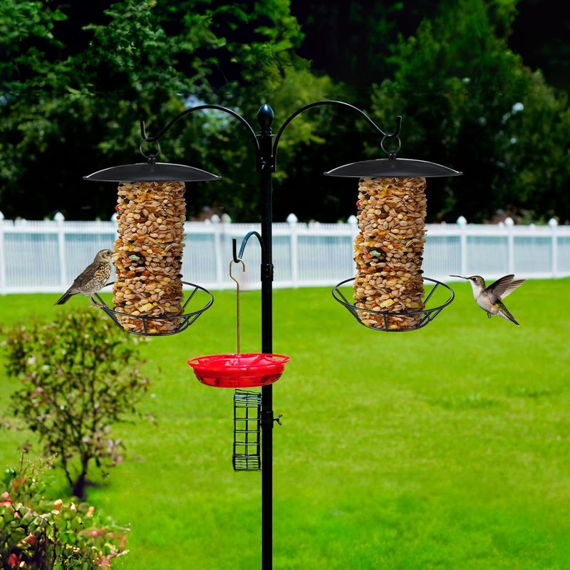 Ziliny 1 Pack Cylinder Bird Feeder Outdoor S-6-2 Seed Cake Feeder Metal Suet Cake Holder Backyard Wild Birdfeeding Bird Feeders for Outdoors Garden - Image 5