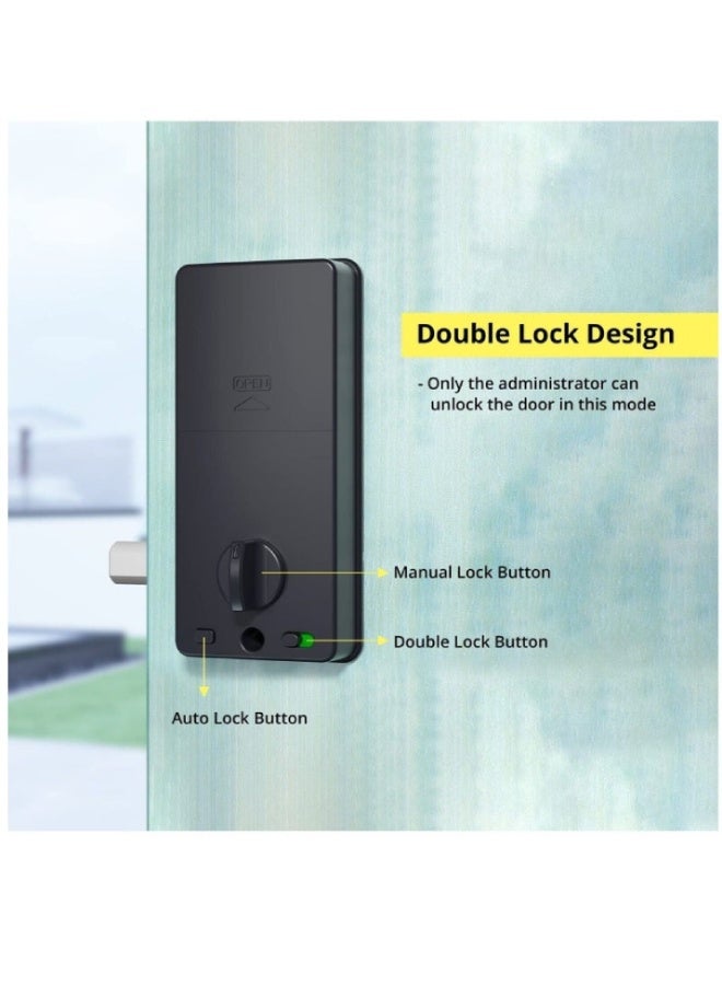 OPEN Smart Electronic Door Lock Deadbolt with Fingerprint, Tuya App, Wi-Fi, Keypad & Mechanical Key – Keyless Entry Digital Lock for Home, Office & Airbnb , Black - Image 4