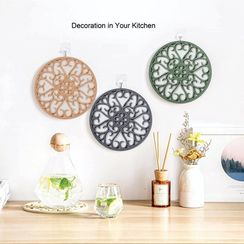 Puno Silicone Trivets, Trivets for Hot Pots and Pans, Heat Resistant Non Slip Hot Pads for Kitchen, Pot Holders, Teapot Coaster, Trivets for Hot Dishes.(Pack of 3 Pieces) - Image 5