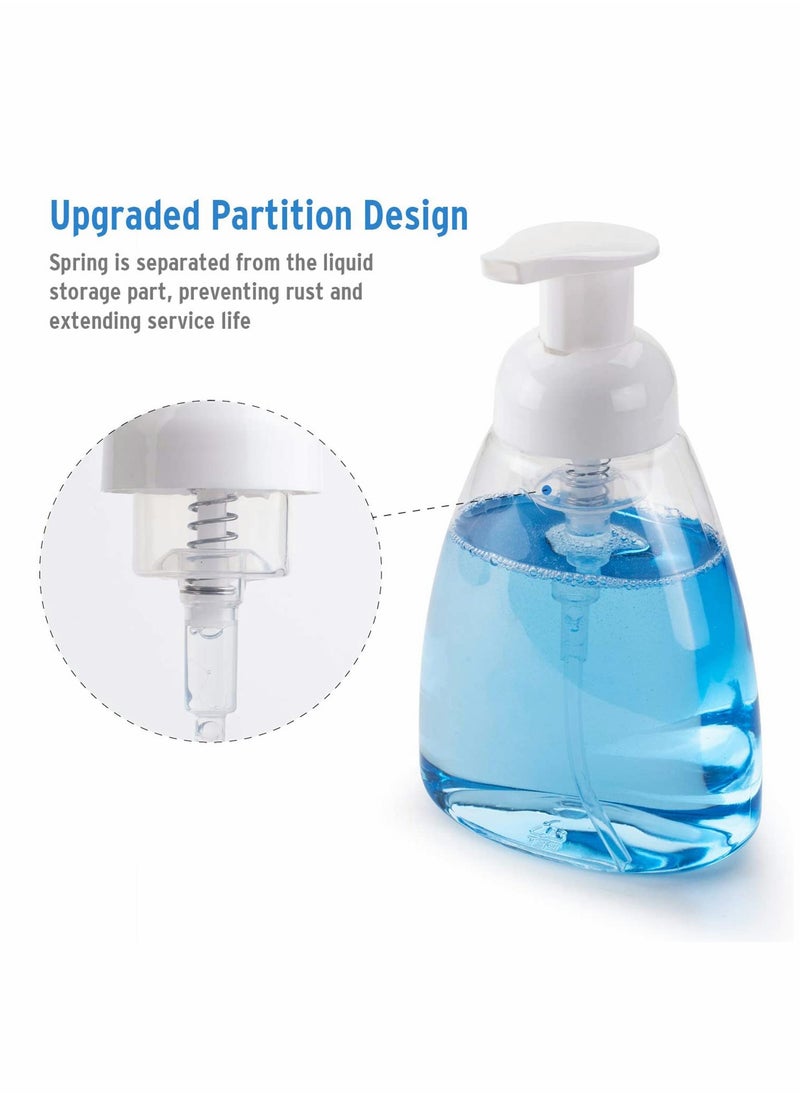 SYOSI Foaming Soap Dispenser 4 Pack Hand Soap Dispensers Refillable Plastic Foam Soap Dispenser Bottle Oval with White Pumps Empty Plastic Liquid Soap Pump Bottles for Kitchen Bathroom  - Image 2