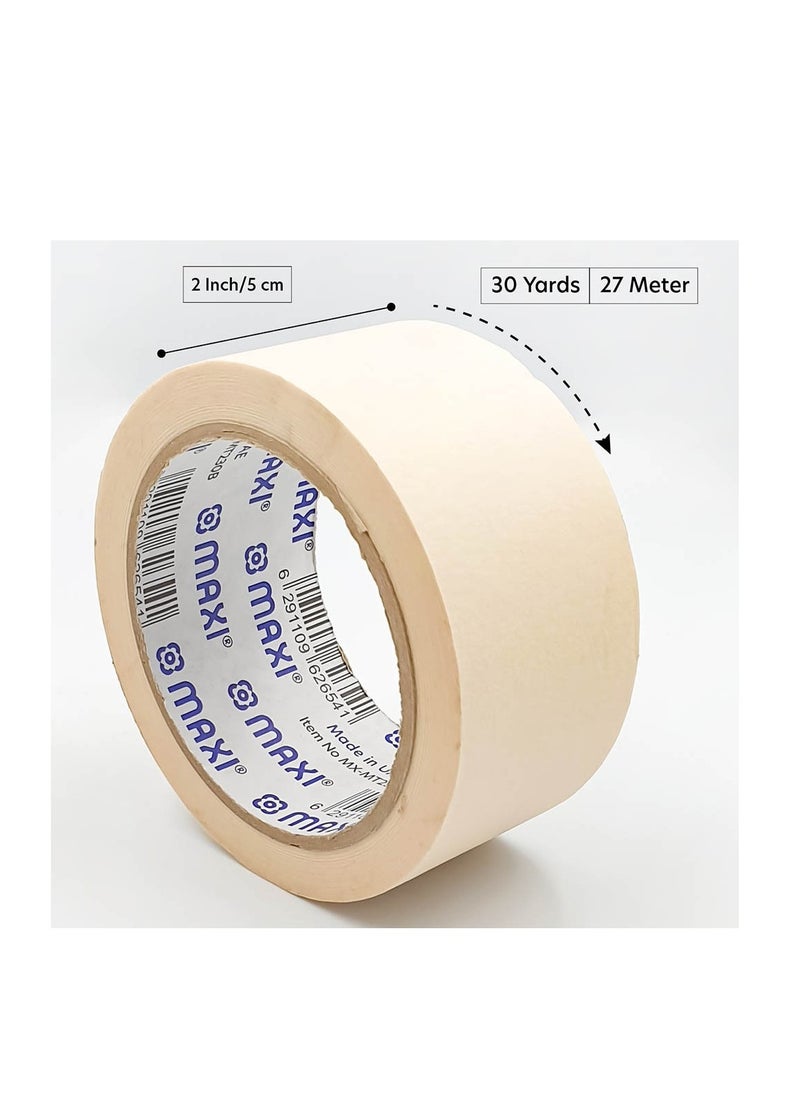 Maxi 4-Piece Paper Masking Tape 2 Inch Width 30 Yards Per Roll  - Image 2