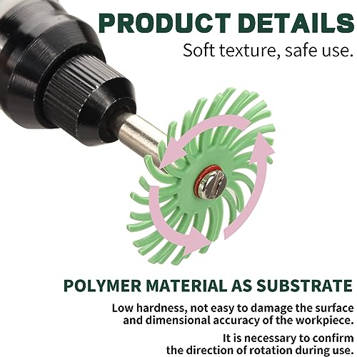 SI FANG 76Pcs 1 Inch Mini Radial Bristle Disc Mix Kit with 2.35mm/3mm Mandrels for Rotary Tools Accessories Cleaning Deburring Sanding, Grit 80/120/220/400/600/1000/2500 Abrasive Buffing Wheel Polishing Bits - Image 4