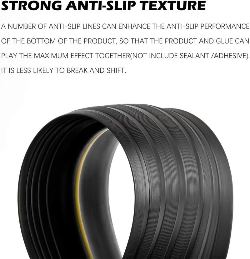 Papillon Universal Garage Door Bottom Threshold Seal Strip - Weatherproof Rubber DIY Weather Stripping Replacement (12Ft, Black) - Image 3