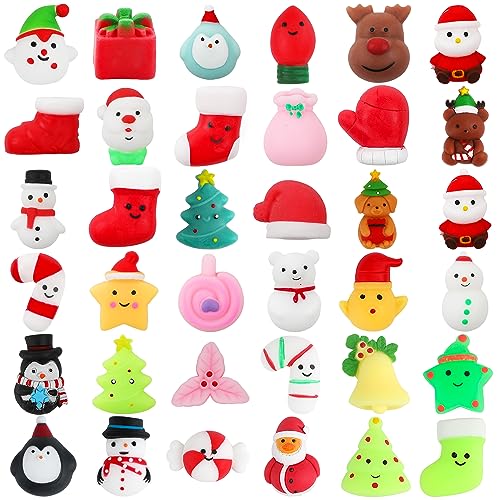 LOKIPA 36PCS Christmas Mochi Squishy Toys Christmas Squishies for Kids Goody Bag Filler Stocking Stuffers Gifts - Image 1