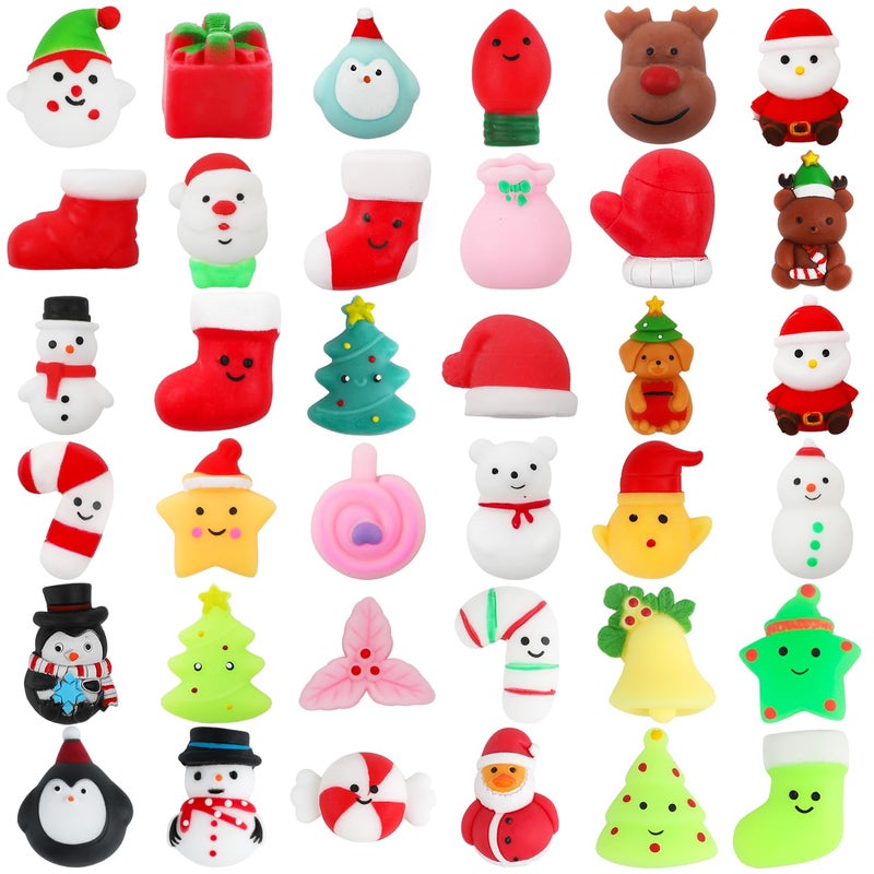 LOKIPA 36PCS Christmas Mochi Squishy Toys Christmas Squishies for Kids Goody Bag Filler Stocking Stuffers Gifts - Image 3