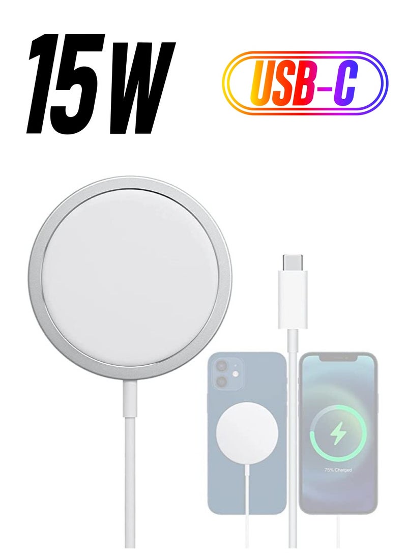 MagSafe Charger【MFI/UACK Certified】iPhone USB C Fast Charging,Wireless Magnetic Fast PD Charging up to 15W Compatibility with iPhone 14,14 Plus,14 Pro,14 Pro Max iPhone 13,12 series,AirPods Pro2 - Image 1
