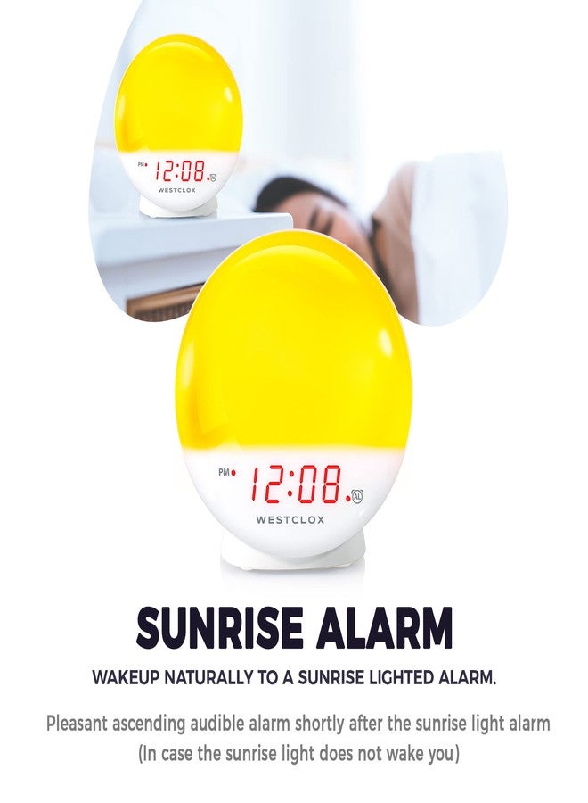 Westclox 71051 Sunrise Alarm Clock with Dimmable Nightlight & Restful Sunset/ Sunlight Simulator lamp for Bedroom - Image 2
