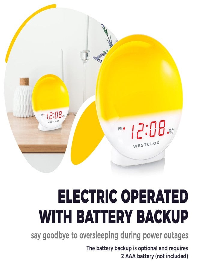 Westclox 71051 Sunrise Alarm Clock with Dimmable Nightlight & Restful Sunset/ Sunlight Simulator lamp for Bedroom - Image 4