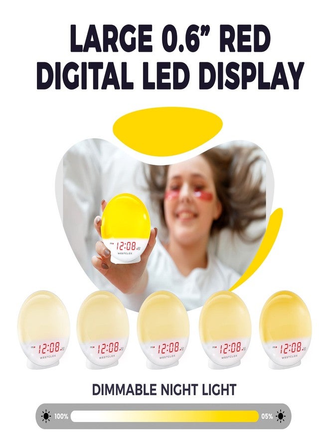 Westclox 71051 Sunrise Alarm Clock with Dimmable Nightlight & Restful Sunset/ Sunlight Simulator lamp for Bedroom - Image 3