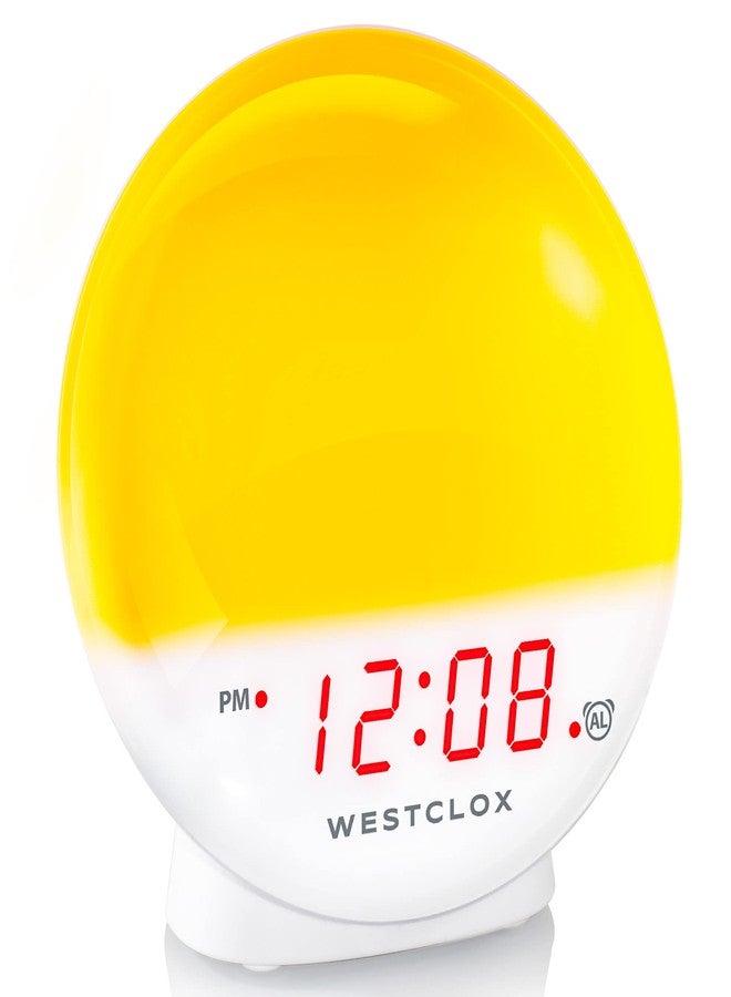 Westclox 71051 Sunrise Alarm Clock with Dimmable Nightlight & Restful Sunset/ Sunlight Simulator lamp for Bedroom - Image 1