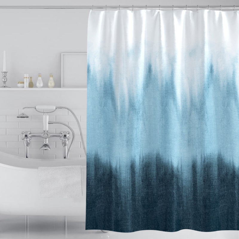 Creative Ombre Print Shower Curtain Thickened Waterproof Polyester Gradient 