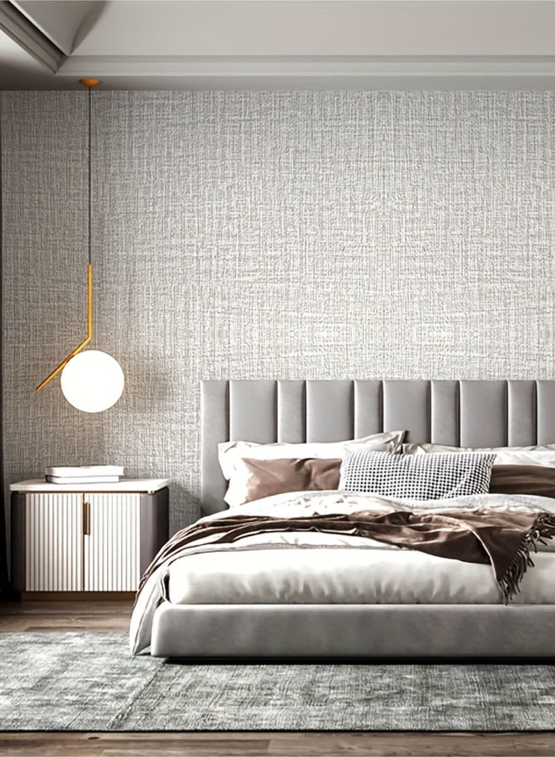 EzzySo ورق جدران ثلاثي الأبعاد 10م ورق جدران لفة واحدة ذاتية اللصق مقاوم للماء ورق جدران سميك لتغطية الجدران للاستخدام الداخلي في المطبخ والسقف والجدران عازل للرطوبة وعازل للصوت لوح جدران رمادي مائل إلى الأبيض 10م × 50سم × 2مم - Image 2