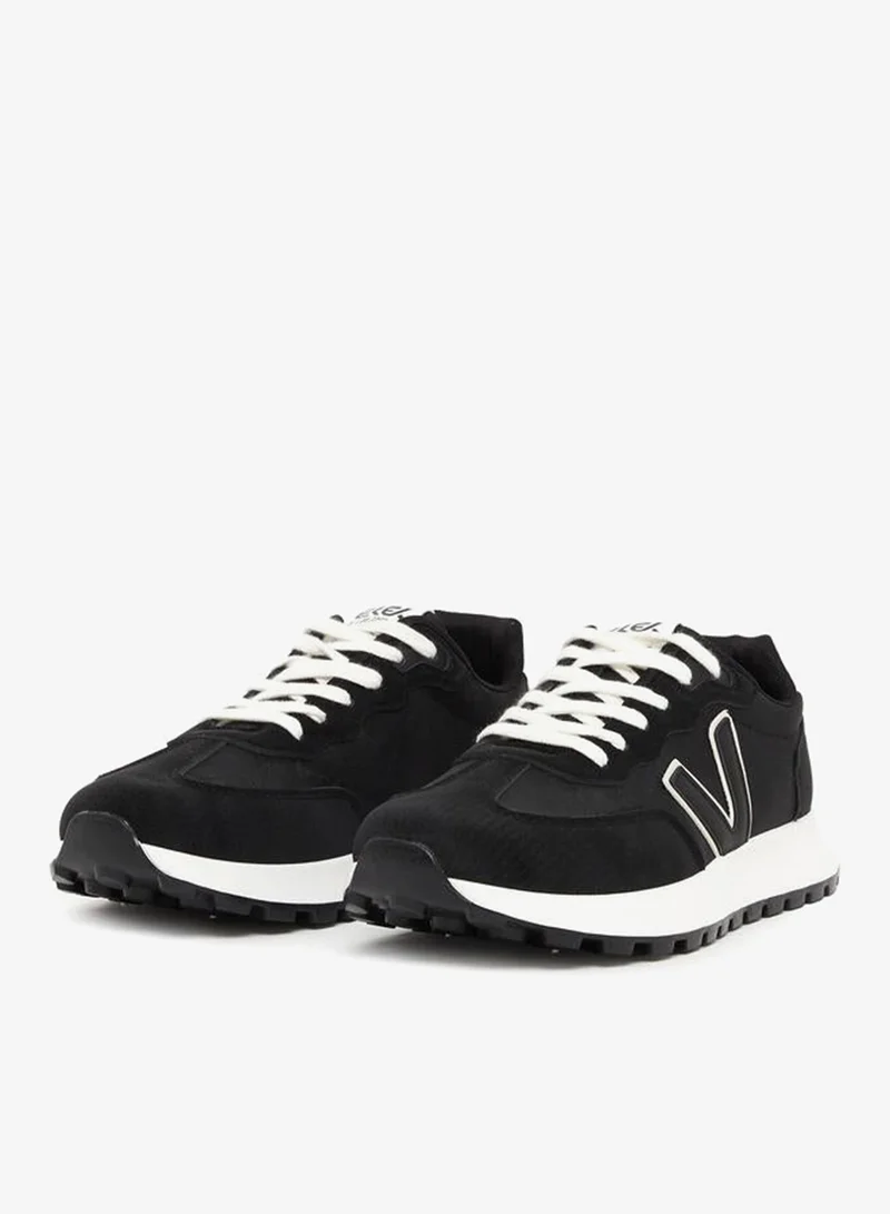 Styli Platform Sole Court Lace Up Sneakers