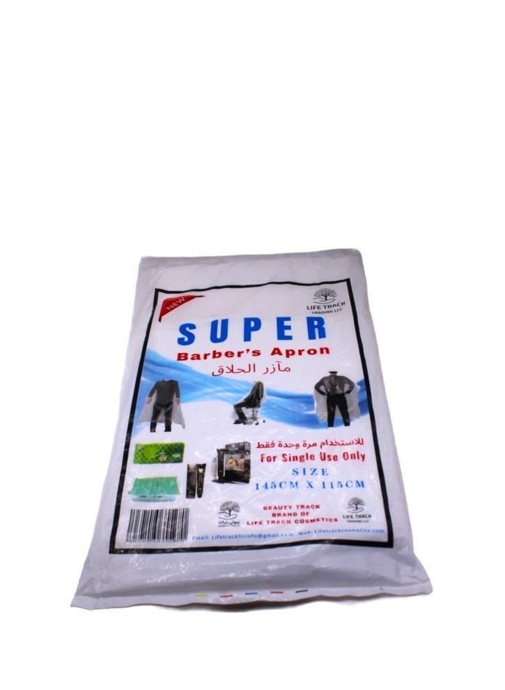 Life Track Cosmetics Life Track  Disposable Hairdressing Apron (145CM x 115CM ) | Waterproof Haircut Shawl | Transparent Salon Cape for Hair Cutting | Barber Cape Cloth for Professional and Home Use PACK OF 50 - Image 1