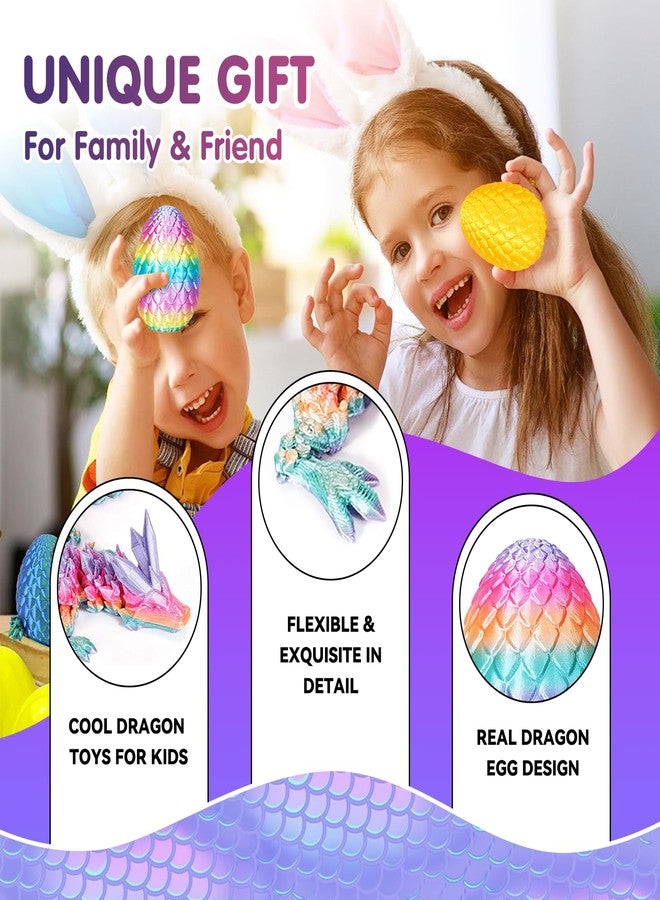 Apear1 16 Pcs 3D Printed Dragon Eggs with Dragon Inside, Mini Dragon Egg Fidget Toy 3D Articulated Crystal Dragon Eggs, Easter Basket Stuffers 3D Printed Easter Eggs Animals Toy Set (16 Pcs) - Image 5