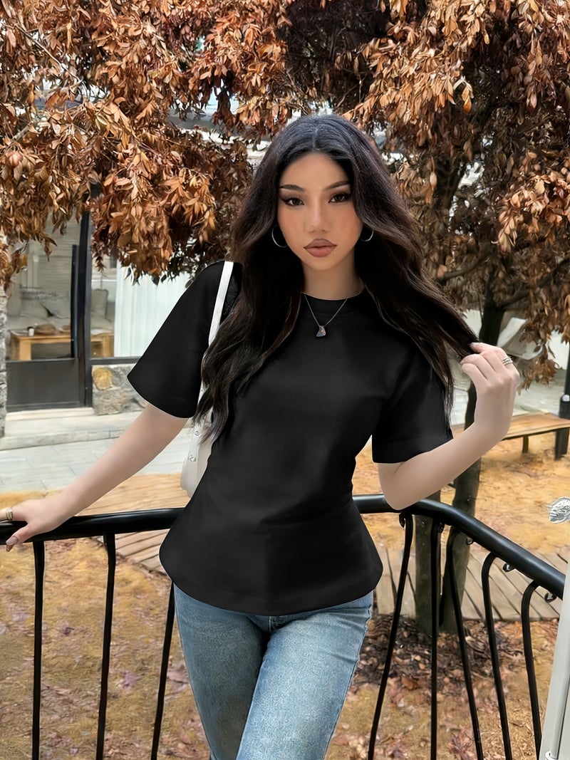 Women'S Fashion Versatile Basic Style with Back Tie - Up Drawstring Design, And Machine Washable - Black / S - Image 2