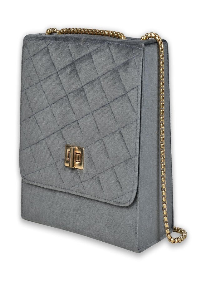 MARKQUES Grey Quilted Sling Bag For Womens - Image 2
