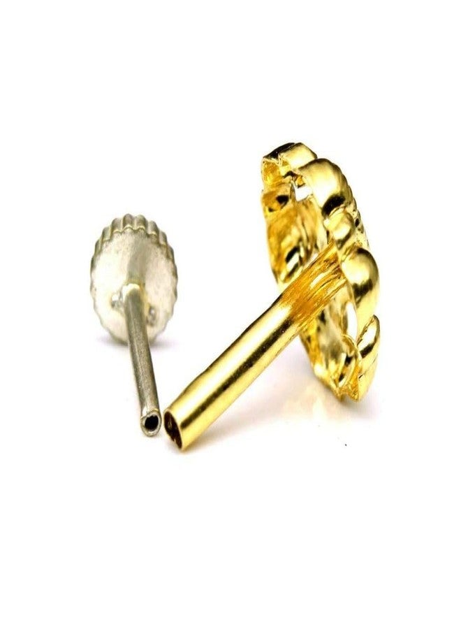 SMARNN Gold Plated Combo of Nose Pin Nose Stud for Women Girls (Style 2) - Image 3