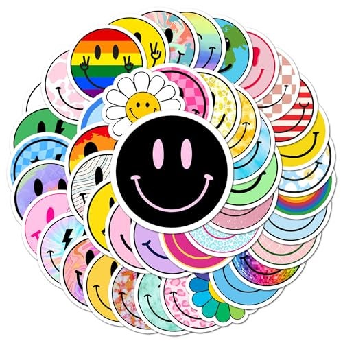 BEATRI Smiley Face Stickers 50pcs Waterproof Vinyl Stickers Teaching Rewards Laptop Notebooks Stationery Luggage NonRepeating Decals HighDefinition Print - Image 1