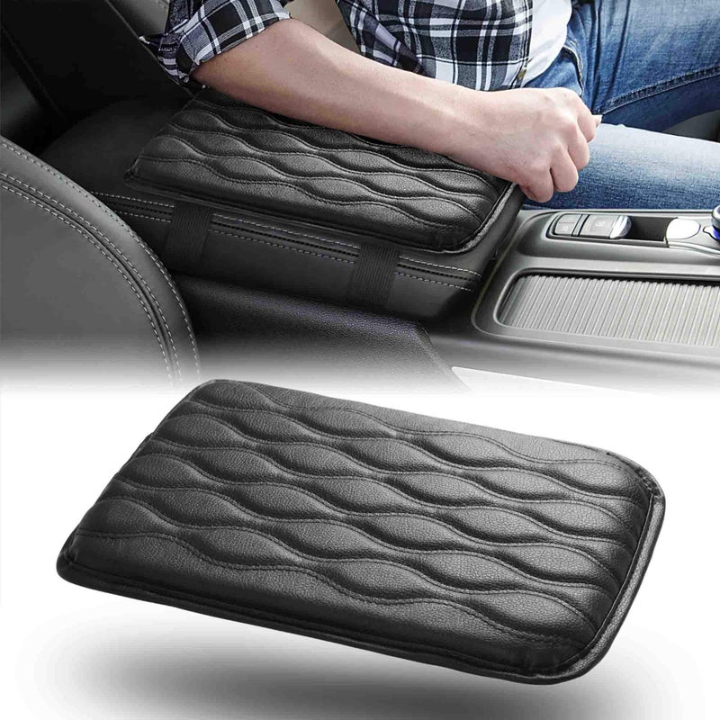 WINKA Center Console Cover Waterproof PU Leather Auto Armrest Cushion Pad for Vehicle SUV Truck Car Accessories Black