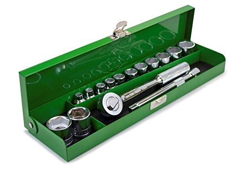 SK Tools USA 38 Drive 15 Piece 6 Point Standard SAE Chrome Socket Set in Classic Metal Box 14 1 94515 - Image 1