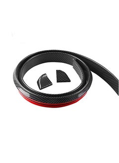 Generic 1.5M Car Bumper Strip Carbon Fiber Rubber Rear Spoiler Wing 40mm Width Universal Exterior Rear Spoiler Kit  - Image 1