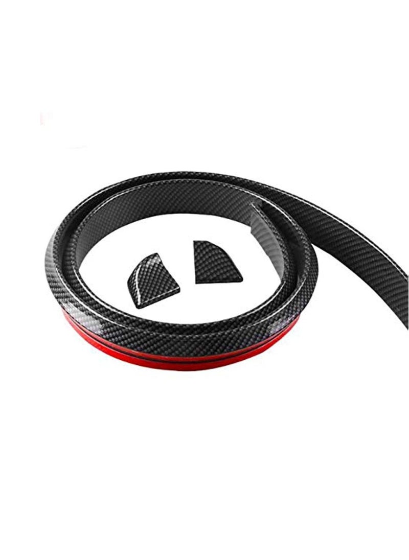 Generic 1.5M Car Bumper Strip Carbon Fiber Rubber Rear Spoiler Wing 40mm Width Universal Exterior Rear Spoiler Kit  - Image 1