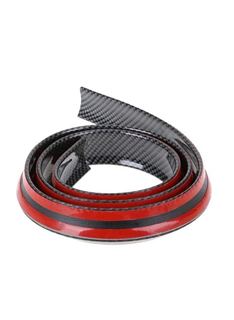 Generic 1.5M Car Bumper Strip Carbon Fiber Rubber Rear Spoiler Wing 40mm Width Universal Exterior Rear Spoiler Kit  - Image 4