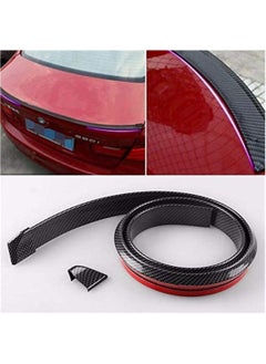 Generic 1.5M Car Bumper Strip Carbon Fiber Rubber Rear Spoiler Wing 40mm Width Universal Exterior Rear Spoiler Kit  - Image 3