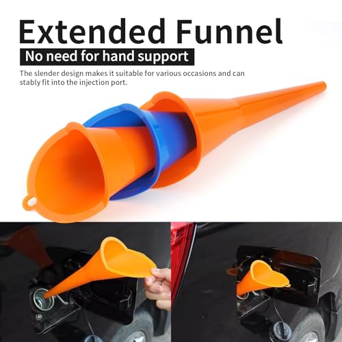 Aferrizu Oil Funnel 3-Pack, Multi Function Plastic Long Neck Oil Funnel - for All Automotive Oils Lubricants Engine Oils Water Diesel Fuel Kerosene - Image 4