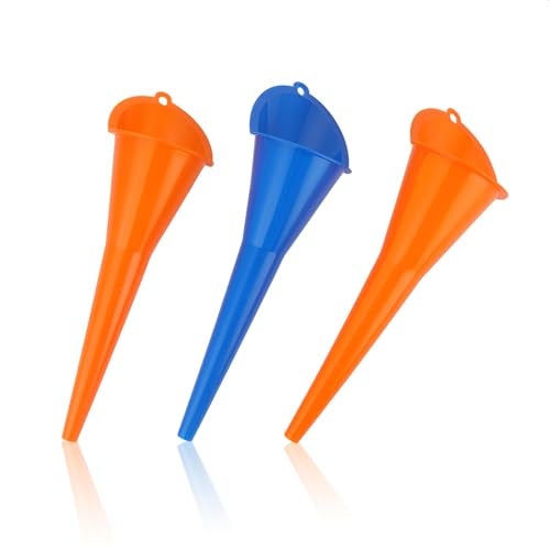 Aferrizu Oil Funnel 3-Pack, Multi Function Plastic Long Neck Oil Funnel - for All Automotive Oils Lubricants Engine Oils Water Diesel Fuel Kerosene - Image 1