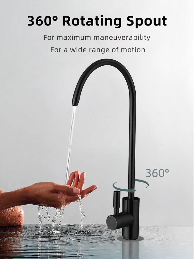 B Backline RO Water purifiers Tap/Faucet SS304 Kitchen Sink Faucet Tap 360� Rotatable RO Drinking Water Filter (Black Matt) - Image 4