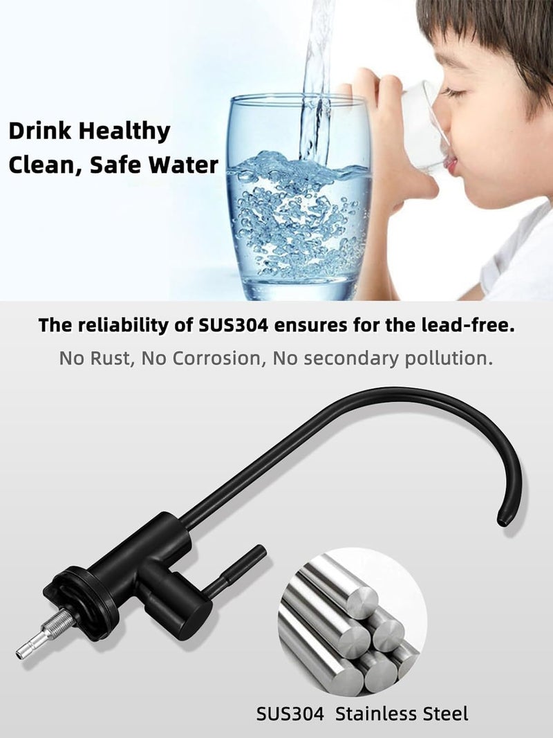 B Backline RO Water purifiers Tap/Faucet SS304 Kitchen Sink Faucet Tap 360� Rotatable RO Drinking Water Filter (Black Matt) - Image 3
