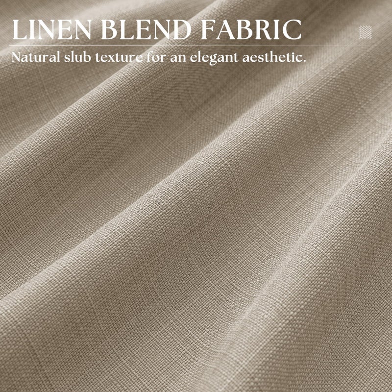 DUKIYO Burlywood Birch 102 Inch Linen Curtains 2 Panels Set Grommet Light Filter Burlap Linen Drapes Boho Farmhouse Semi Sheer Window Curtain 102 Inches Length for Living Room Sliding Glass Patio Door - Image 4