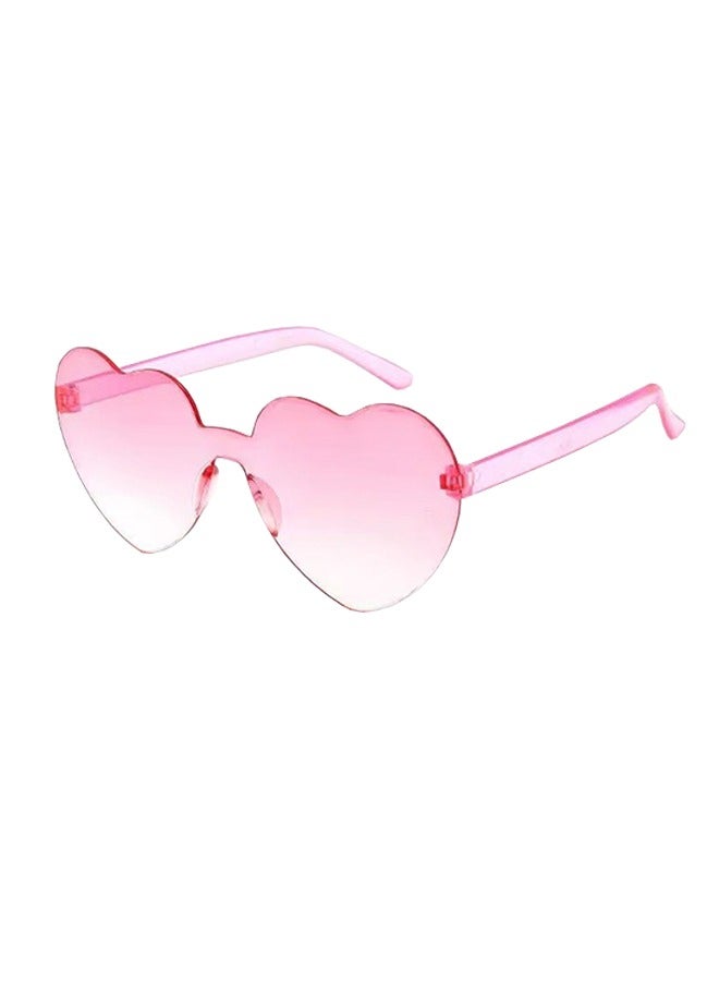 Rimless Transparent Heart Shape Sunglasses, Trendy Rimless Transparent Candy Color Heart Glasses for Party Favor (Pink-white gradient) - Image 1