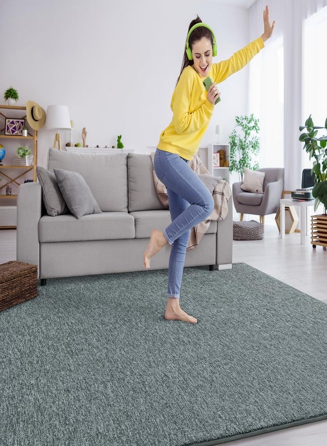 Keeko 5x8 Area Rugs for Living Room, Soft Modern Memory Foam Bedroom Rug Washable Indoor Rug Low Pile Minimalist Non-Slip Carpet Big Rugs for Kids Nursery Room Home Decor Grey and Green - Image 2