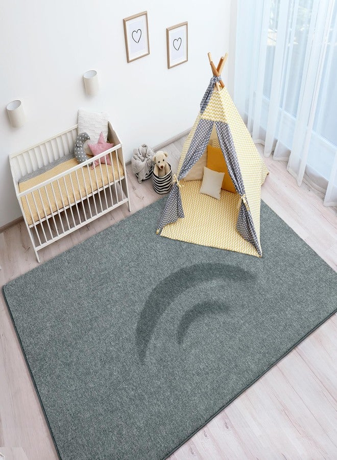 Keeko 5x8 Area Rugs for Living Room, Soft Modern Memory Foam Bedroom Rug Washable Indoor Rug Low Pile Minimalist Non-Slip Carpet Big Rugs for Kids Nursery Room Home Decor Grey and Green - Image 5