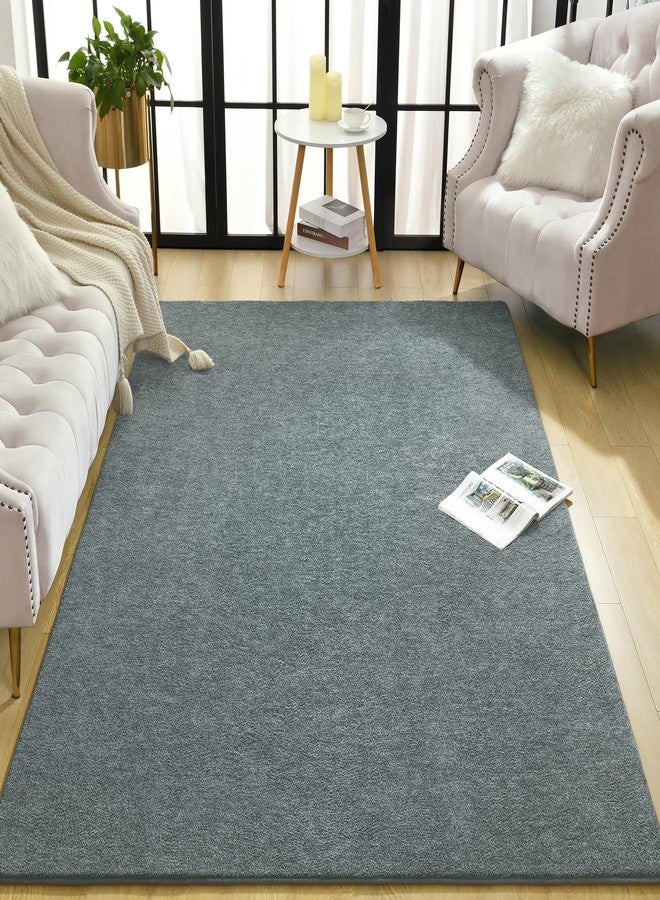 Keeko 5x8 Area Rugs for Living Room, Soft Modern Memory Foam Bedroom Rug Washable Indoor Rug Low Pile Minimalist Non-Slip Carpet Big Rugs for Kids Nursery Room Home Decor Grey and Green - Image 3