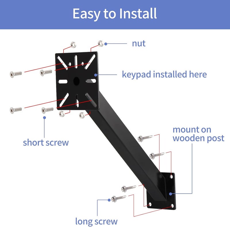 MOLIGOU Keypad Mounting Post Bracket, Universal Gooseneck Keypad Pedestal for Automatic Gate Opener Systems - Image 5
