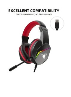 جي ديل جي ديل سماعة الألعاب GH-269 USB مع ميكروفون وإضاءة ثابتة RGB  - Image 2