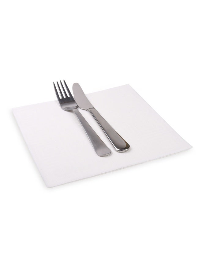 Restaurantware Luxenap 15.75 Inch Disposable Napkins, 600 Soft Linen Like Napkins - Absorbent, Air Laid, White With Greco Pattern Paper Cloth Like Napkins, Pre-folded, For Dinner Party Guests  - Image 2