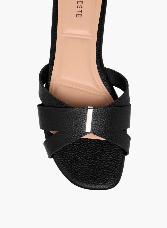 Celeste Women'S Solid Slip-On Cross Strap Sandals - Image 4